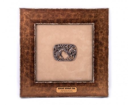 Среднее панно (300х300 мм). Всадница на лосе-коне V-VI вв. Верхнее Прикамье